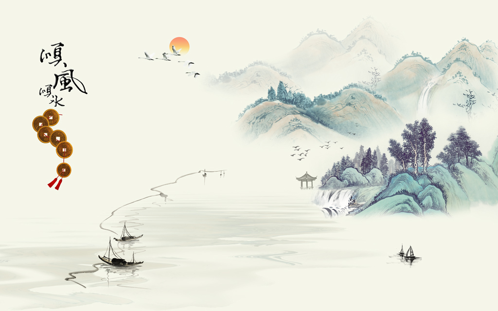素材丨轻灵之美 — 新中式山水画