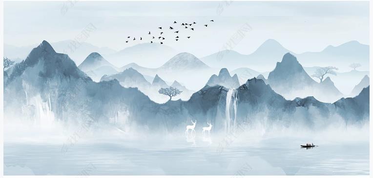 素材丨轻灵之美 — 新中式山水画