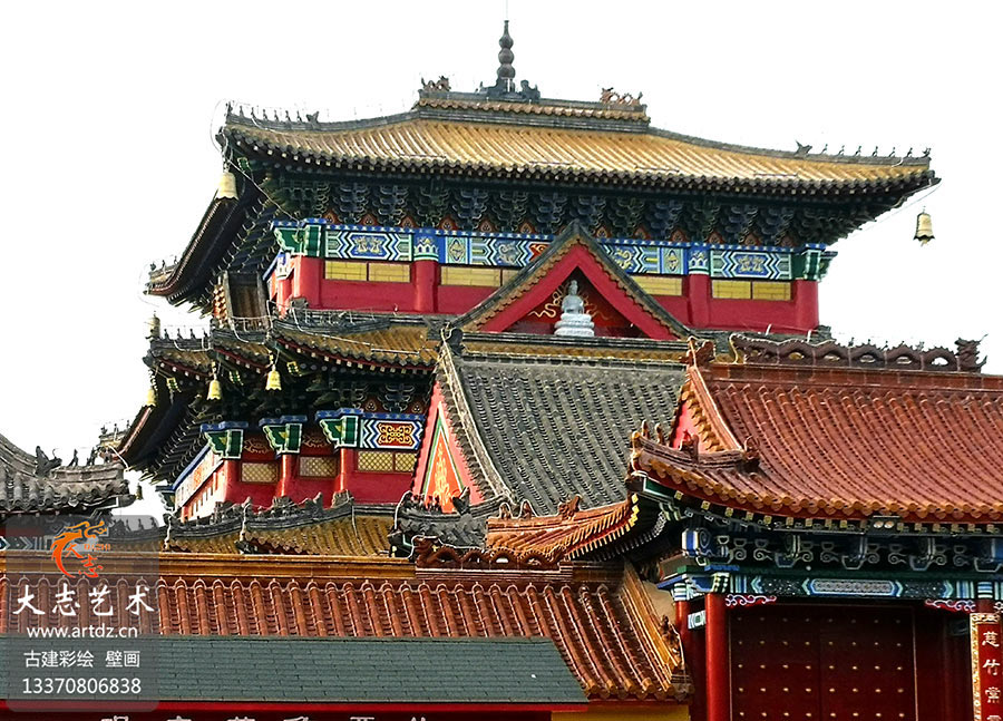 【寺院】蓬莱观音苑-旋子彩画和玺彩画