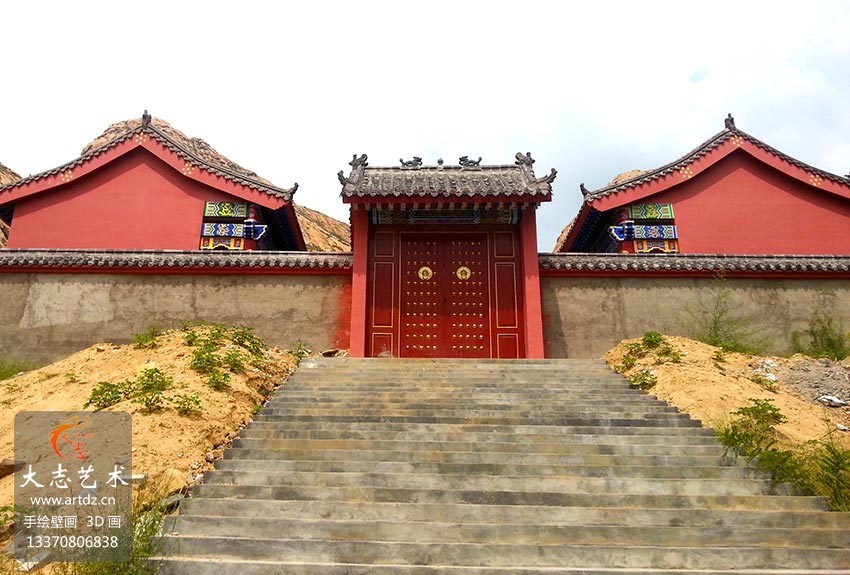 【寺庙】平度两目山寺庙厢房-和玺彩画