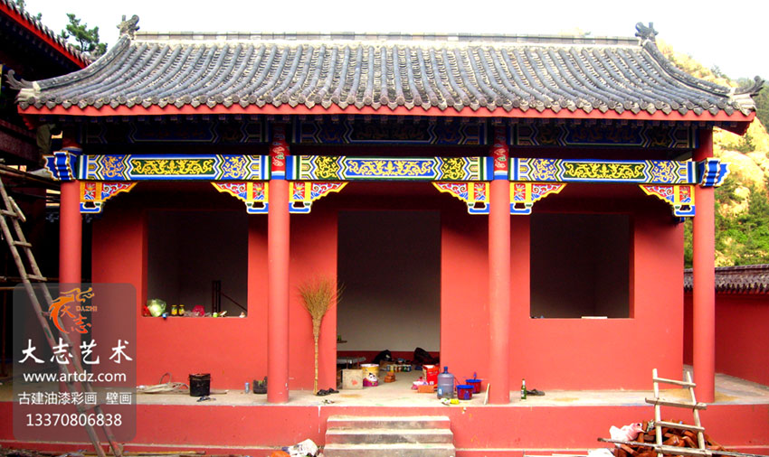 【寺庙】平度两目山寺庙厢房-和玺彩画