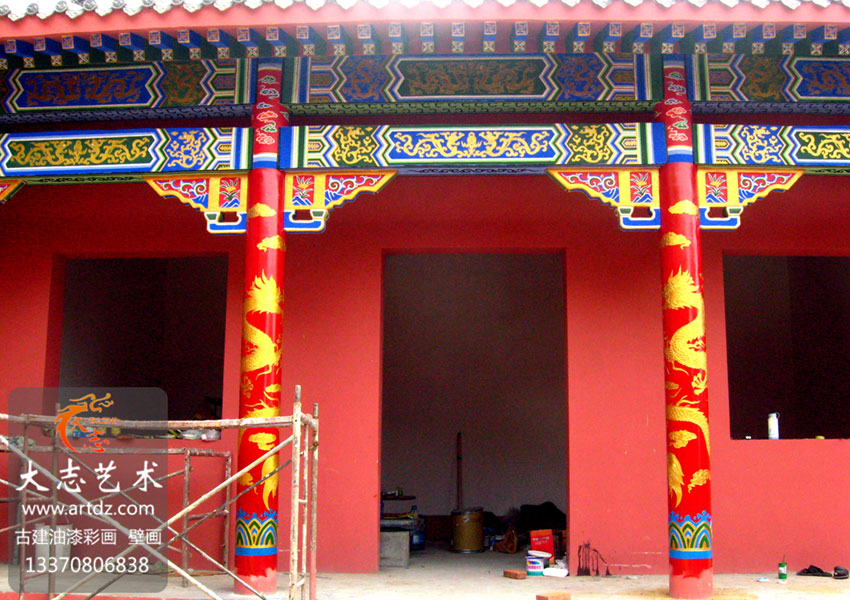 【寺庙】平度两目山寺庙厢房-和玺彩画