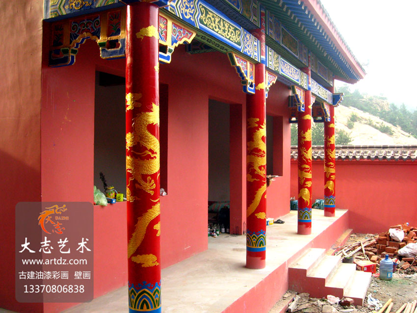 【寺庙】平度两目山寺庙厢房-和玺彩画