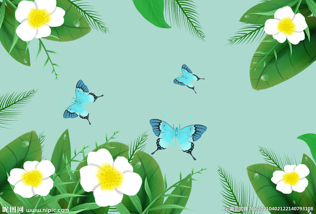 墙绘素材丨花卉绿植插画2