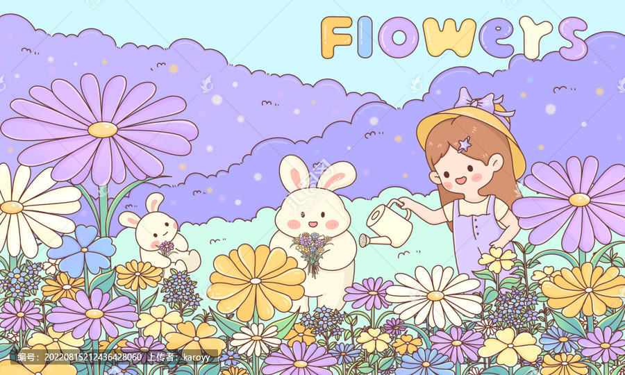 墙绘素材丨花卉绿植插画2