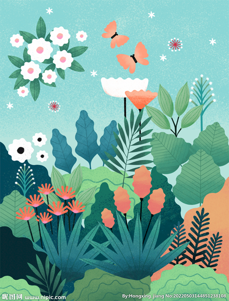 墙绘素材丨花卉绿植插画2