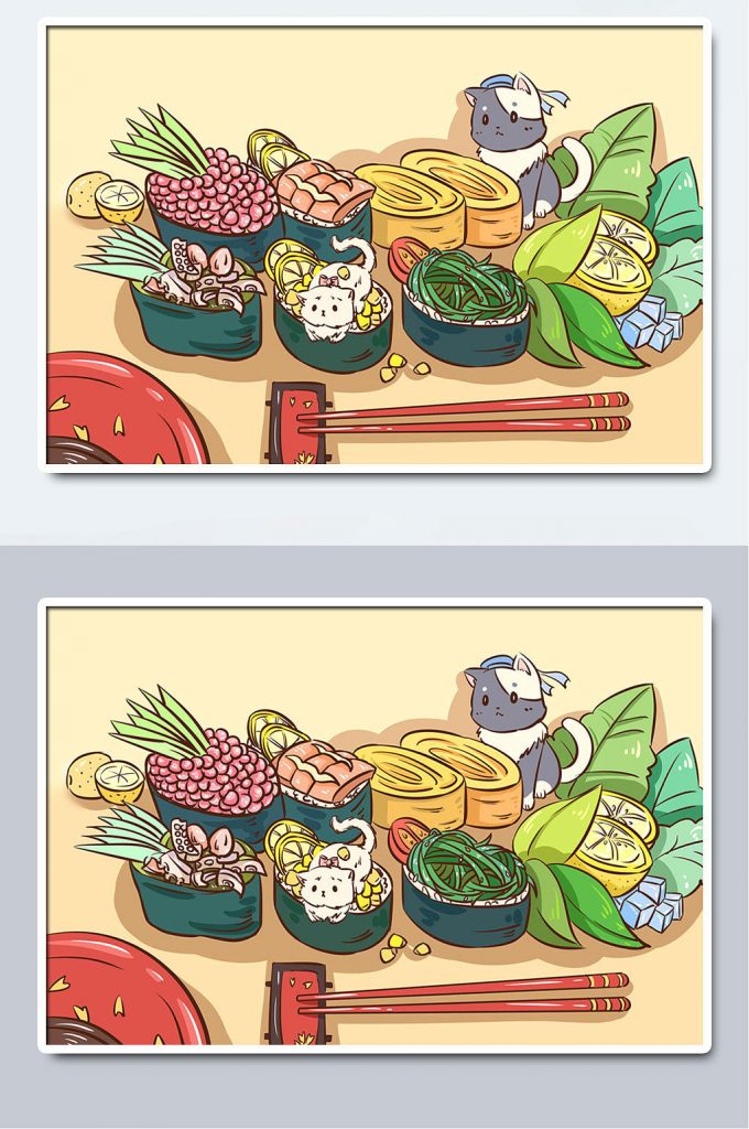 墙绘素材丨日料寿司3